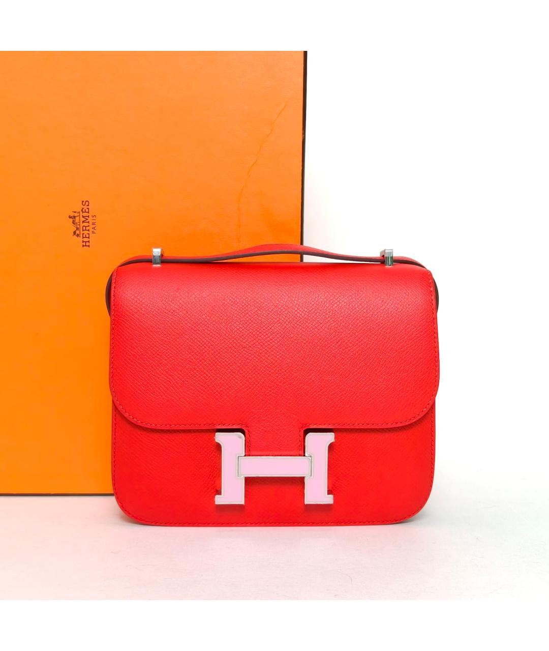 HERMES Красная кожаная сумка через плечо, фото 9