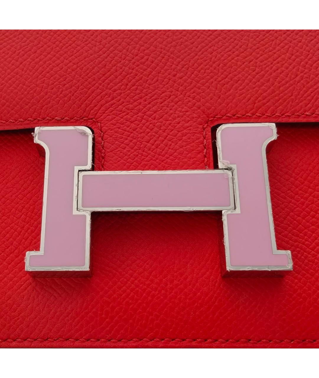 HERMES Красная кожаная сумка через плечо, фото 7