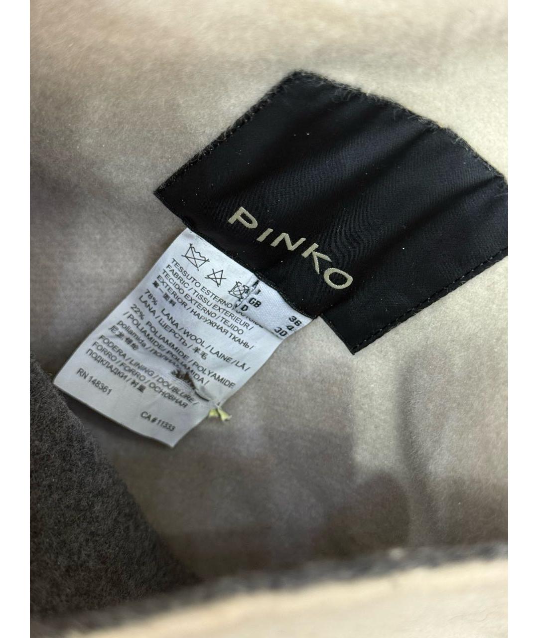 PINKO Серое шерстяное пальто, фото 5