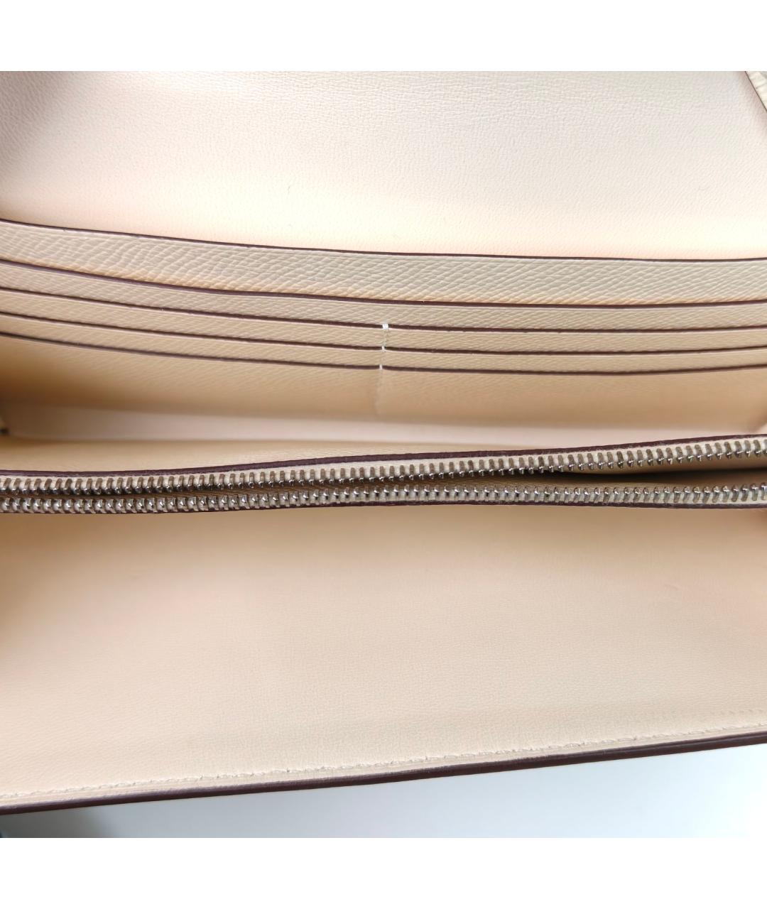 HERMES Бежевый кожаный кошелек, фото 8