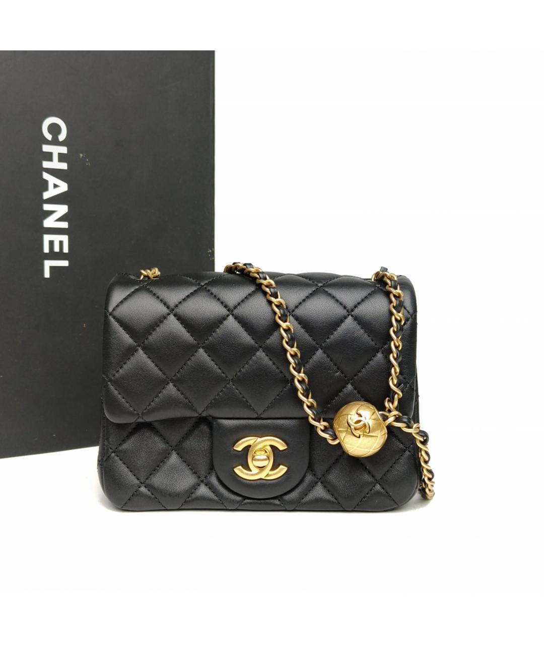 CHANEL Черная кожаная сумка через плечо, фото 9