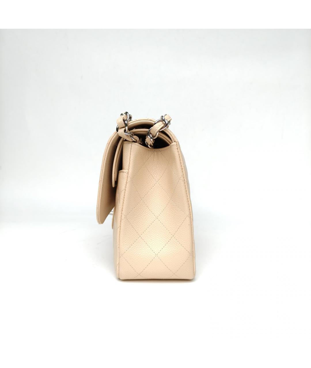 CHANEL Бежевая кожаная сумка через плечо, фото 3