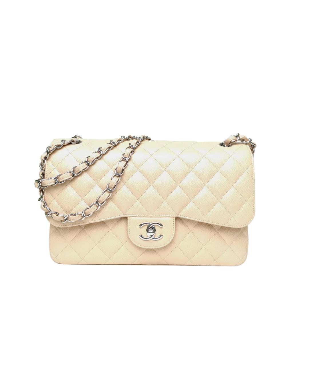 CHANEL Бежевая кожаная сумка через плечо, фото 1