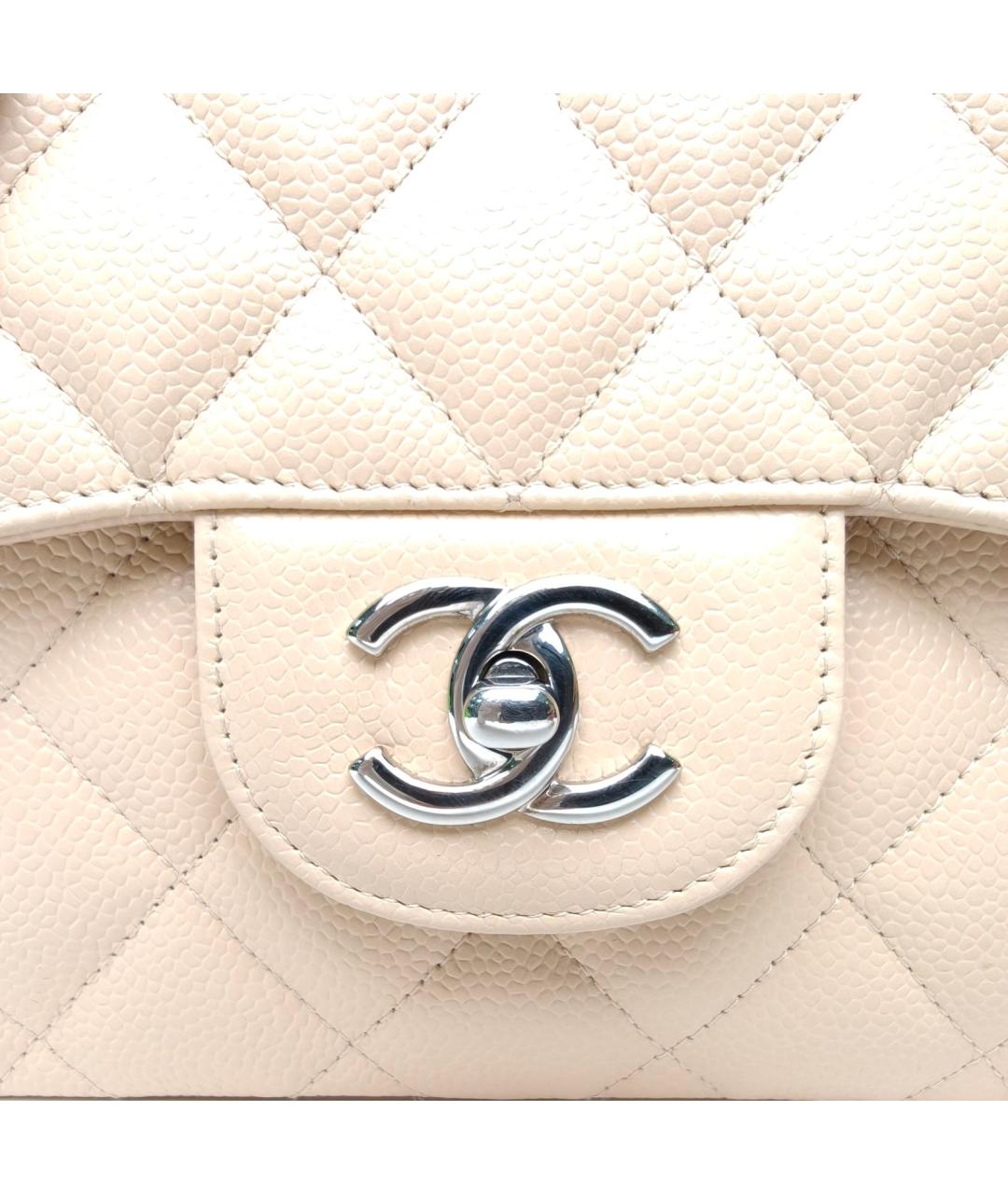 CHANEL Бежевая кожаная сумка через плечо, фото 7