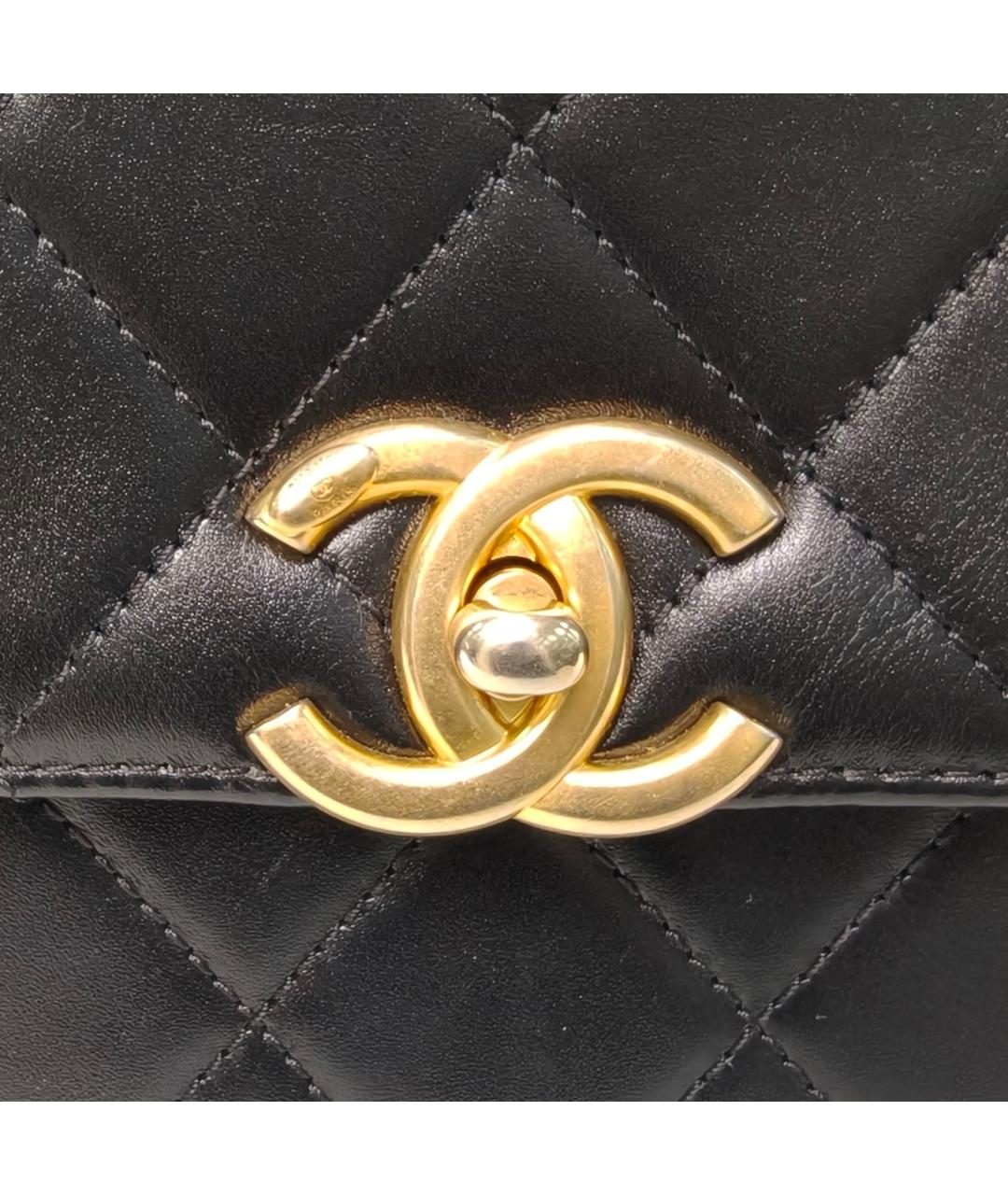 CHANEL Черная кожаная сумка через плечо, фото 7