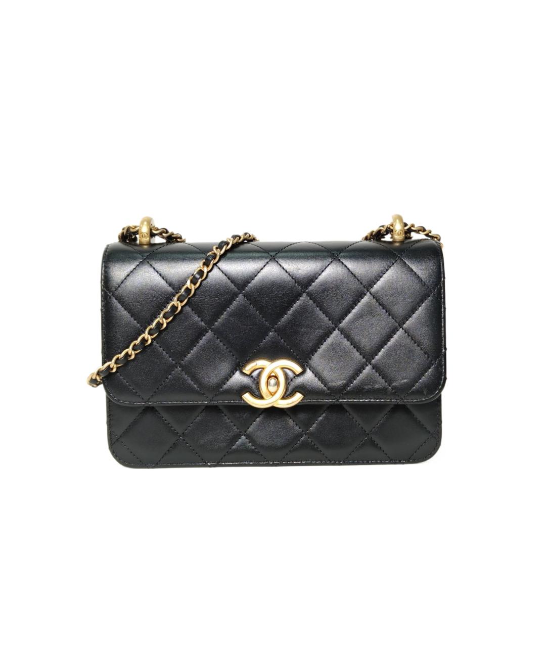 CHANEL Черная кожаная сумка через плечо, фото 1