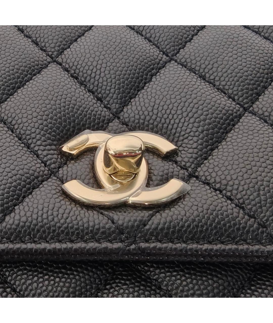 CHANEL Черная кожаная сумка через плечо, фото 7