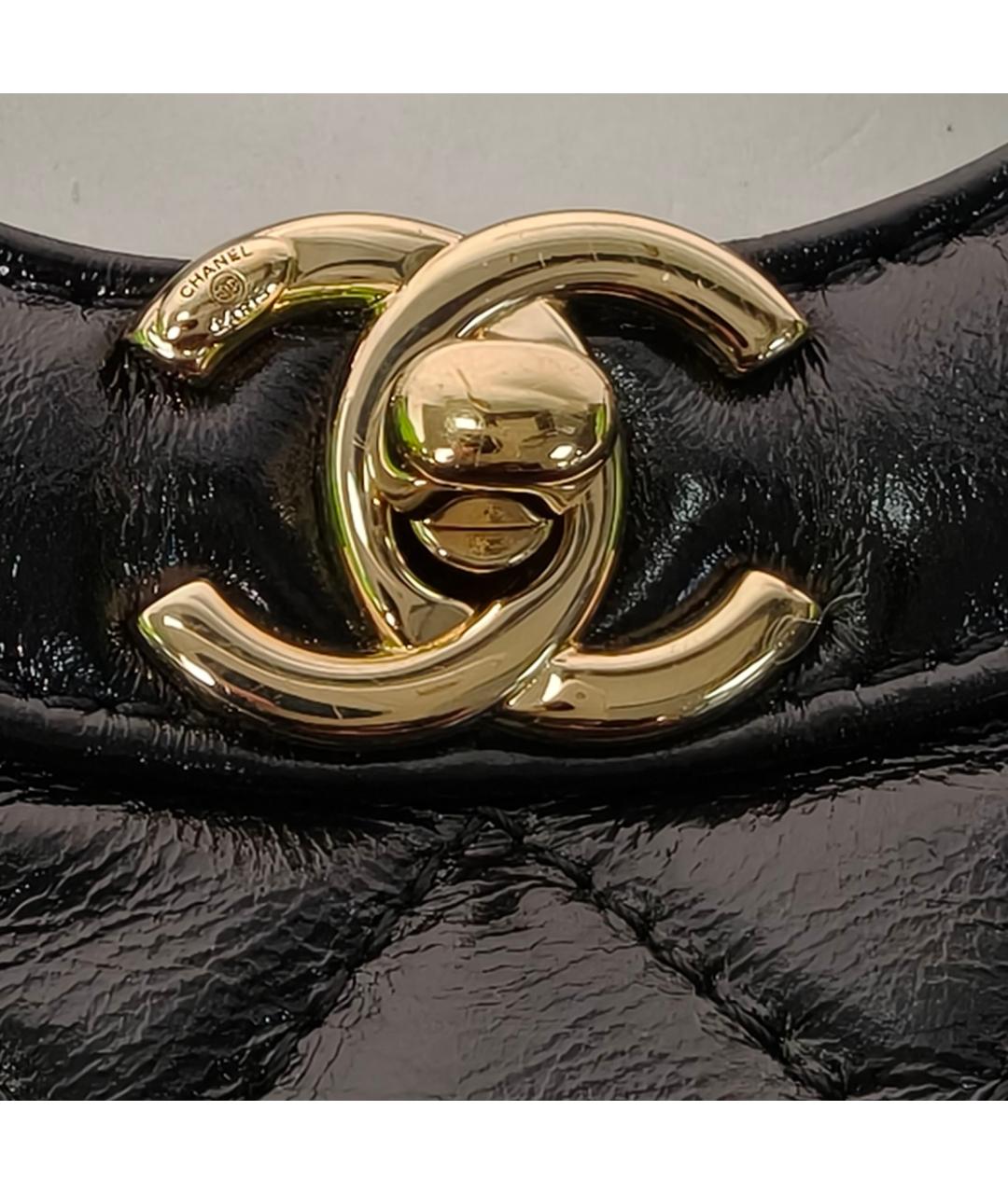 CHANEL Черная кожаная сумка через плечо, фото 7