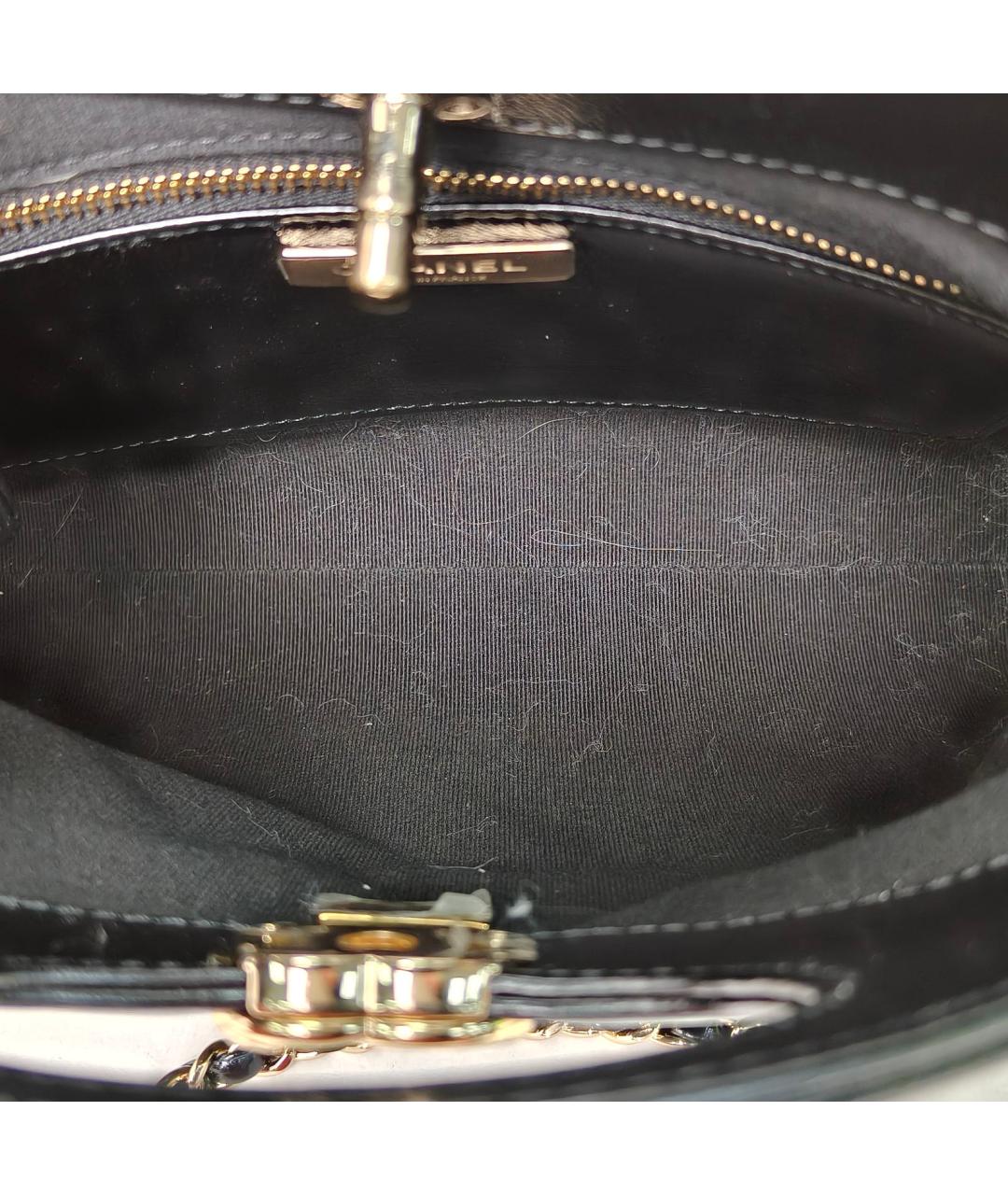 CHANEL Черная кожаная сумка через плечо, фото 8