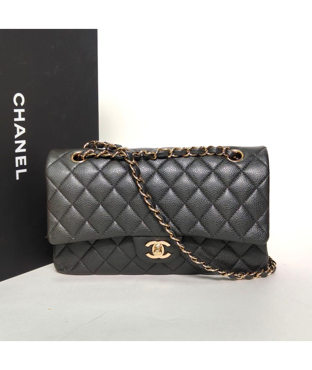 CHANEL Серая кожаная сумка через плечо, фото 9