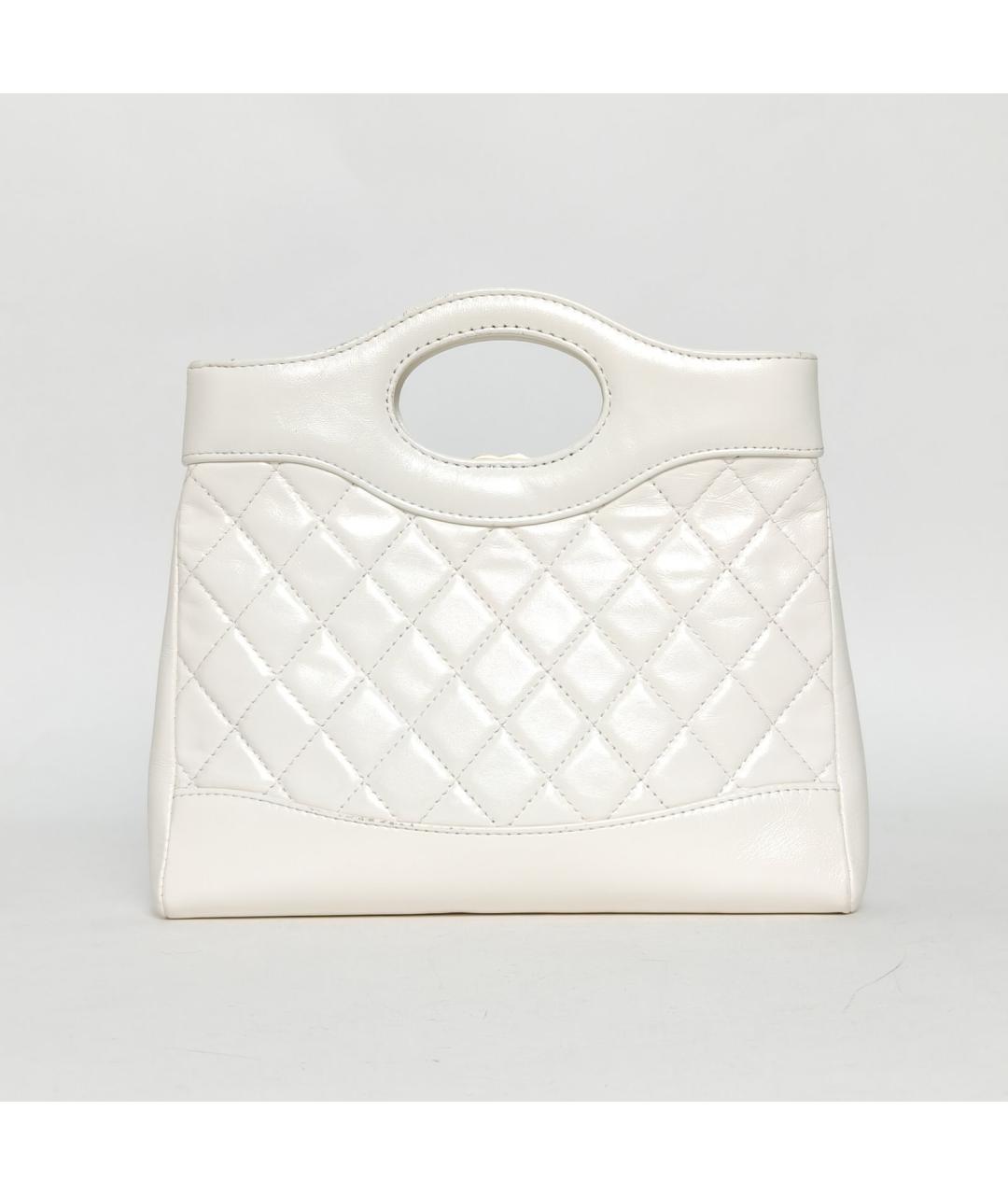 CHANEL Белая кожаная сумка через плечо, фото 4