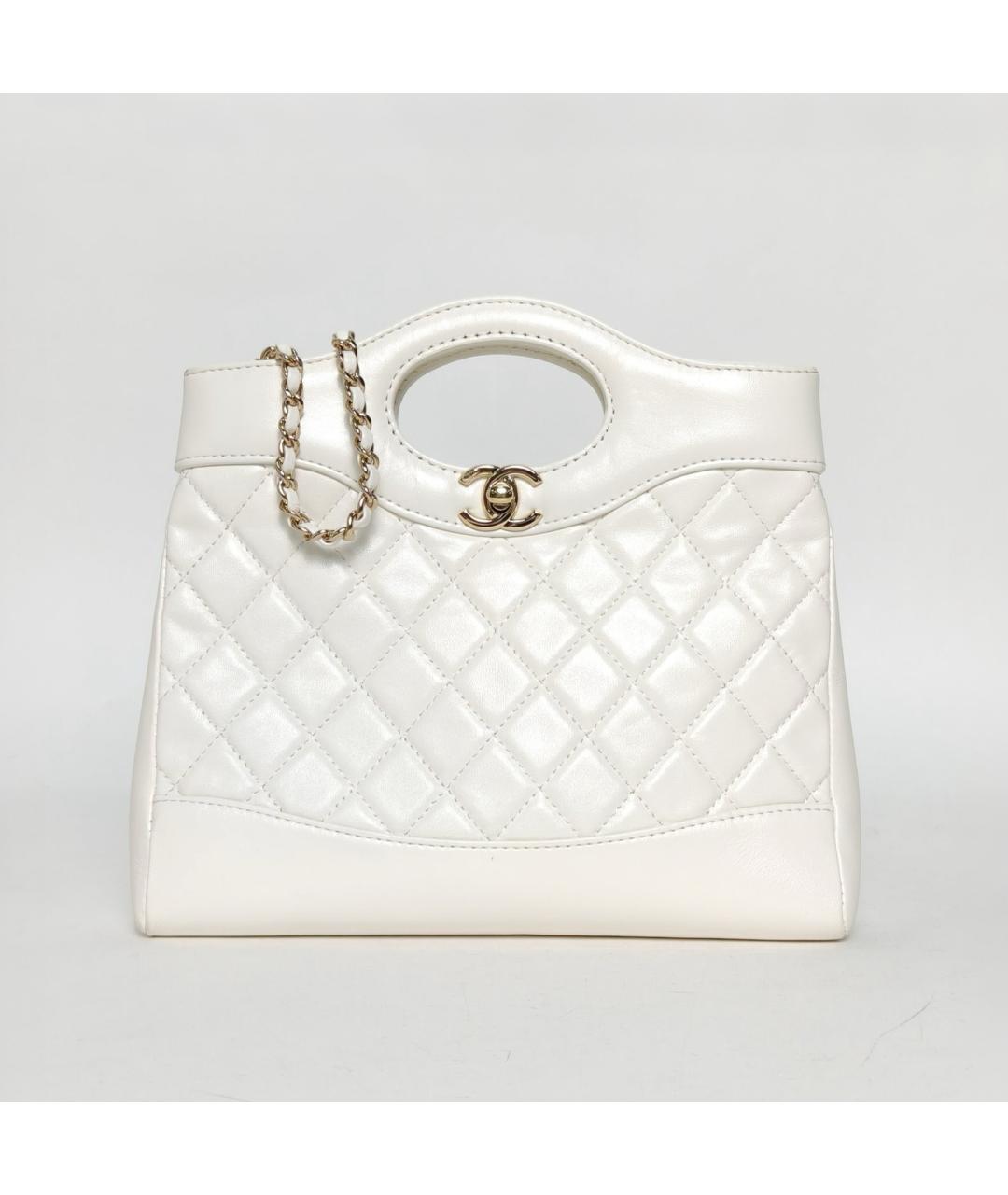 CHANEL Белая кожаная сумка через плечо, фото 2