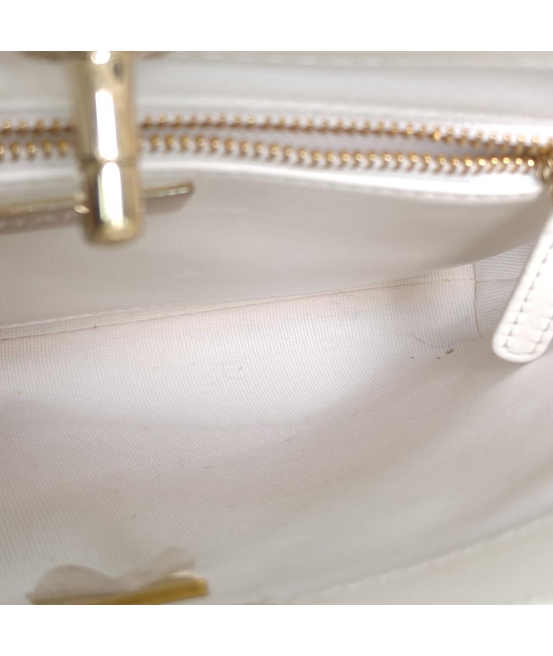 CHANEL Белая кожаная сумка через плечо, фото 8