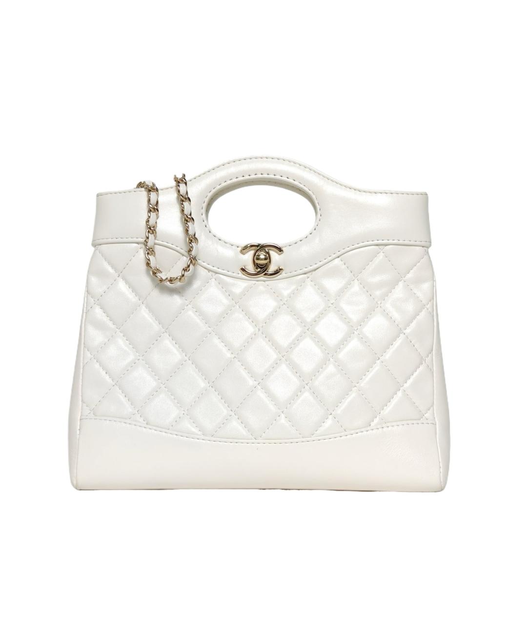 CHANEL Белая кожаная сумка через плечо, фото 1