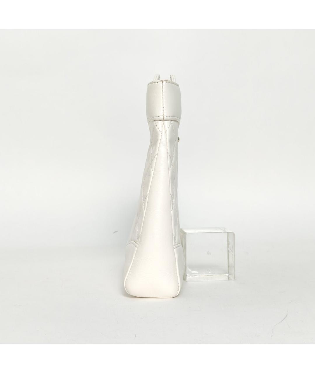 CHANEL Белая кожаная сумка через плечо, фото 3