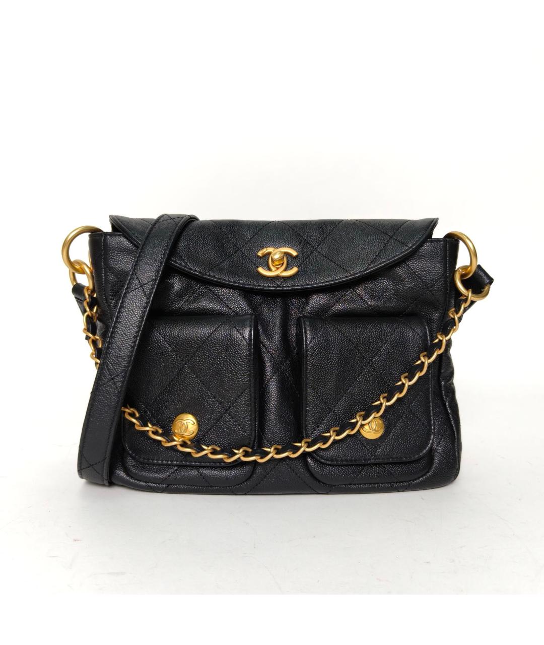 CHANEL Черная кожаная сумка через плечо, фото 2