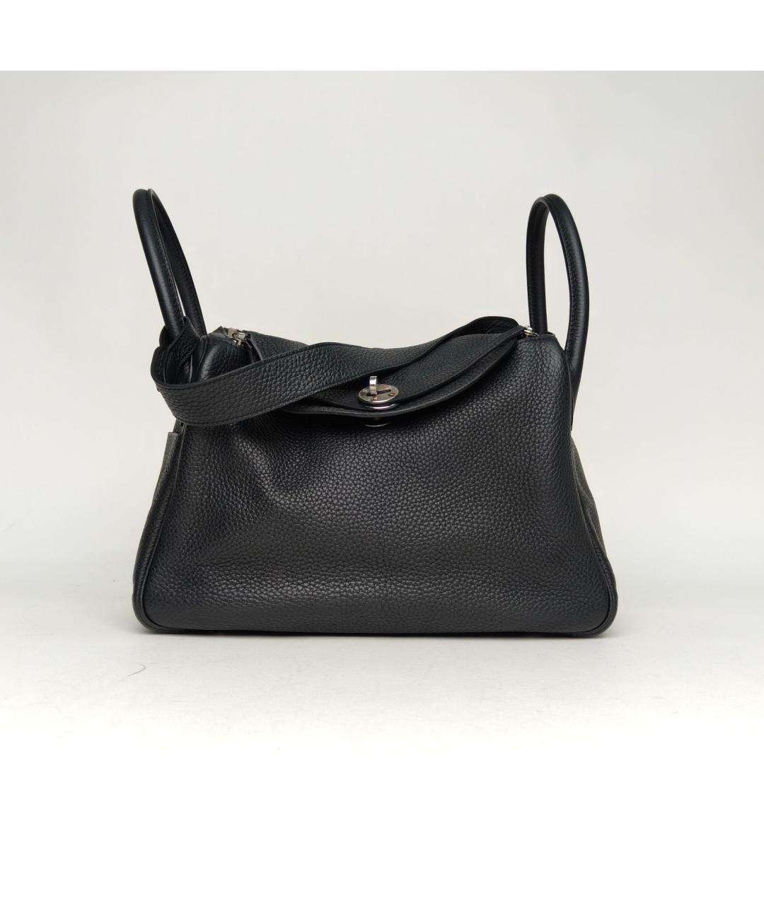 HERMES Черная кожаная сумка через плечо, фото 2