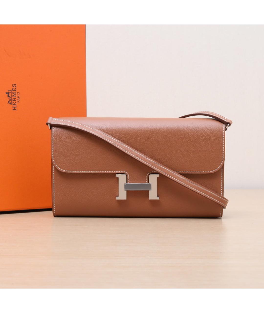 HERMES Коричневый кожаный кошелек, фото 2