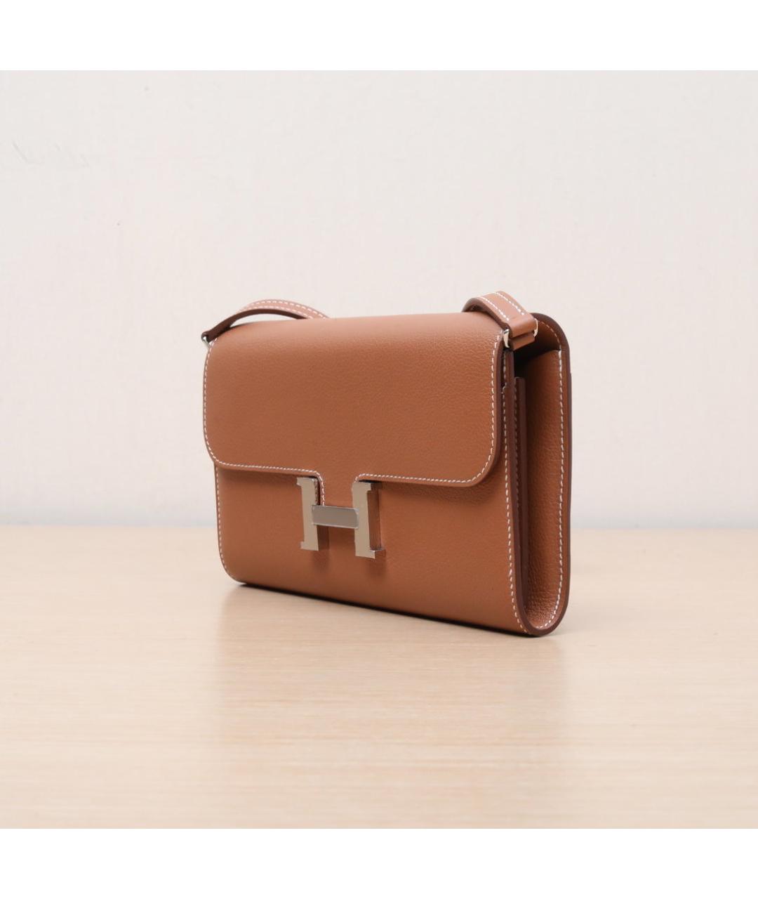 HERMES Коричневый кожаный кошелек, фото 4