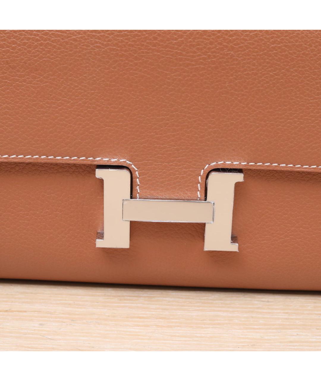 HERMES Коричневый кожаный кошелек, фото 8