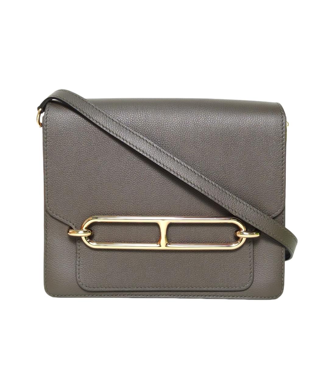 HERMES Серая кожаная сумка через плечо, фото 1
