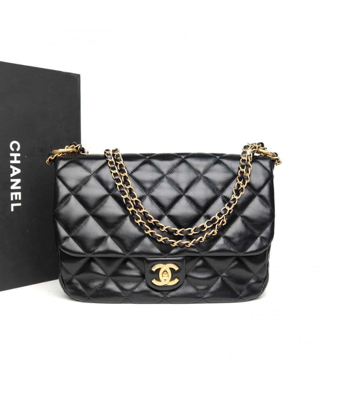 CHANEL Черная кожаная сумка через плечо, фото 9
