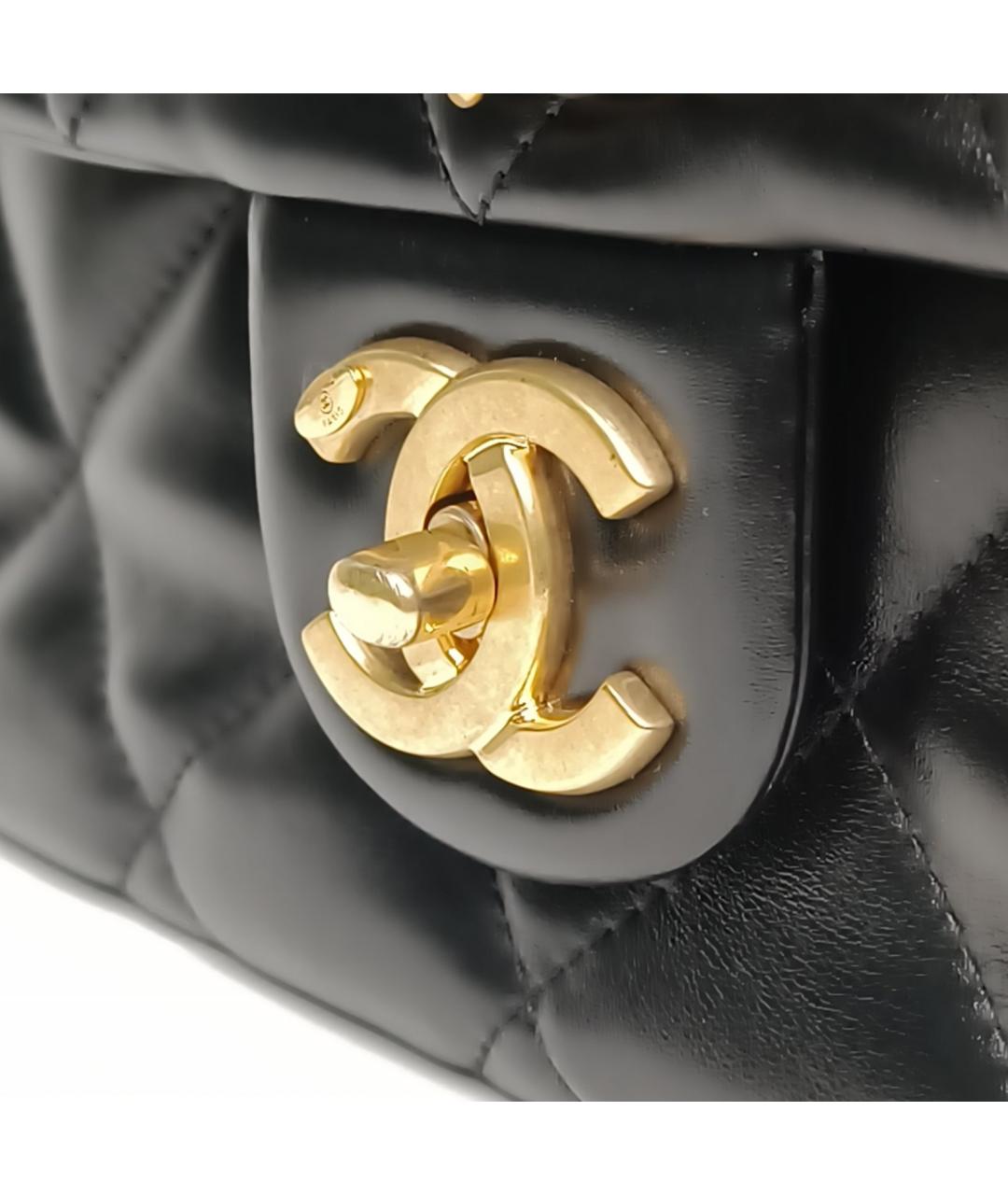 CHANEL Черная кожаная сумка через плечо, фото 7