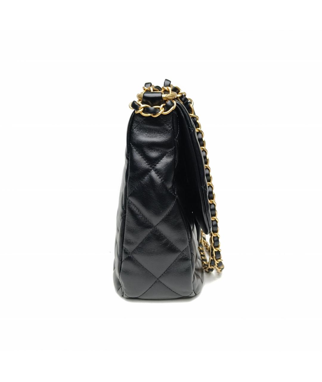 CHANEL Черная кожаная сумка через плечо, фото 3