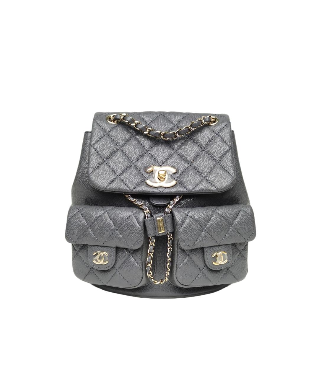 CHANEL Серый кожаный рюкзак, фото 1