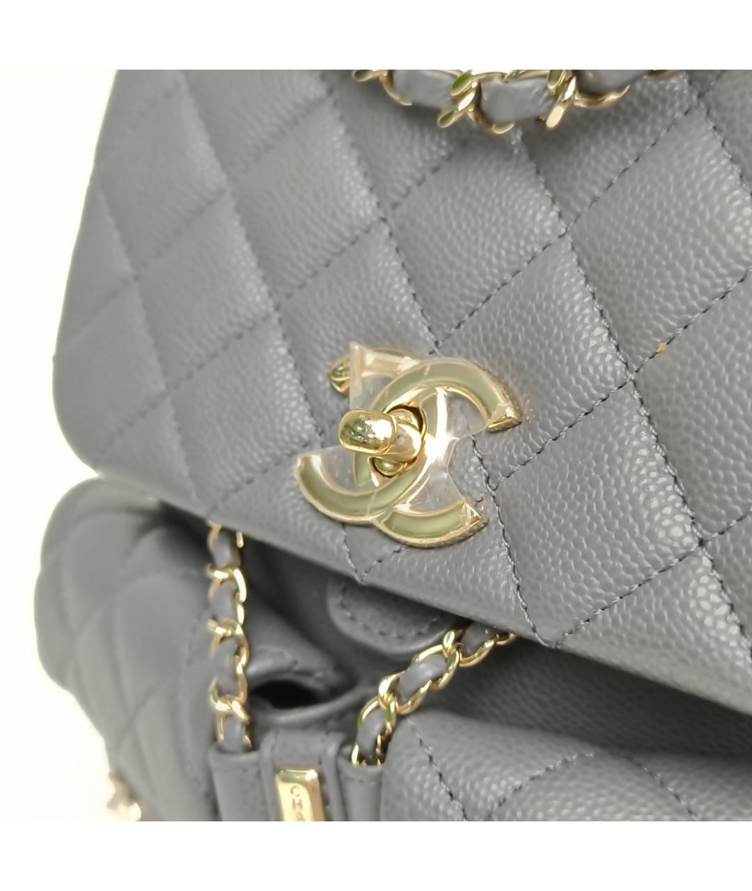 CHANEL Серый кожаный рюкзак, фото 7