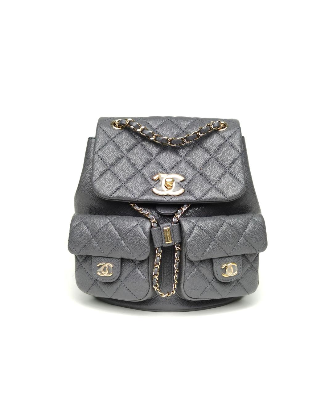 CHANEL Серый кожаный рюкзак, фото 2