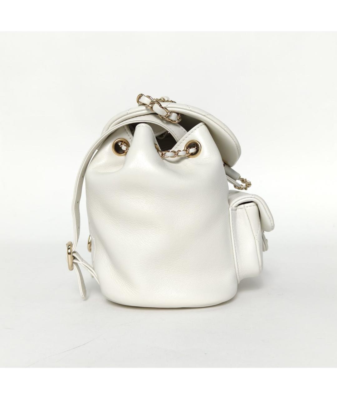 CHANEL Белый кожаный рюкзак, фото 3