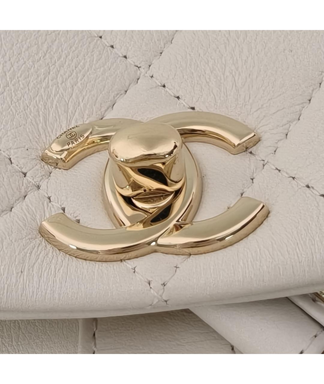 CHANEL Белый кожаный рюкзак, фото 7