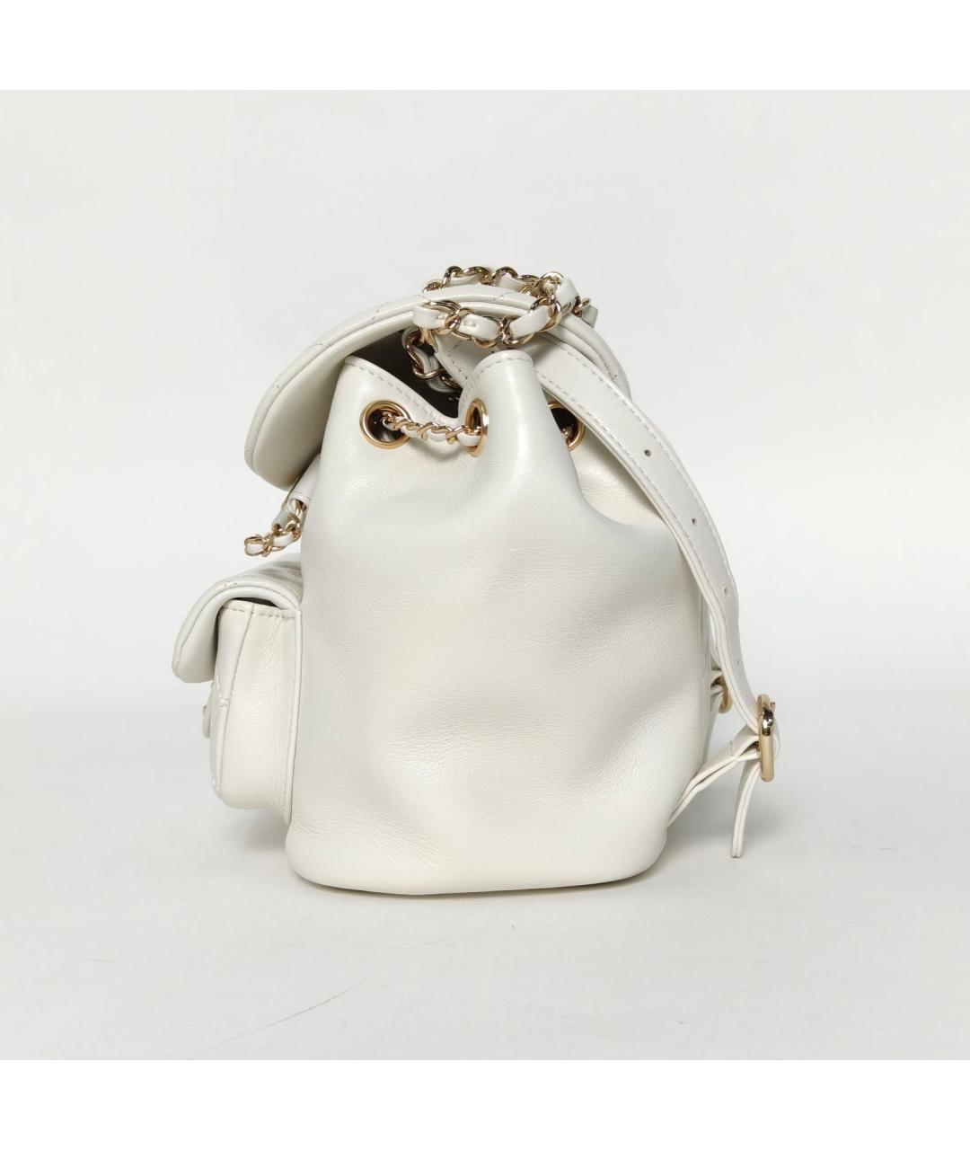 CHANEL Белый кожаный рюкзак, фото 5