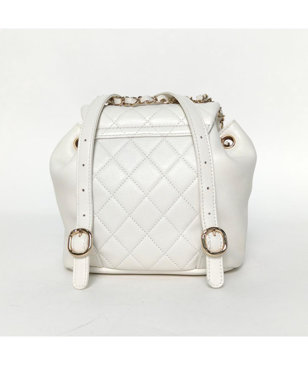 CHANEL Белый кожаный рюкзак, фото 4