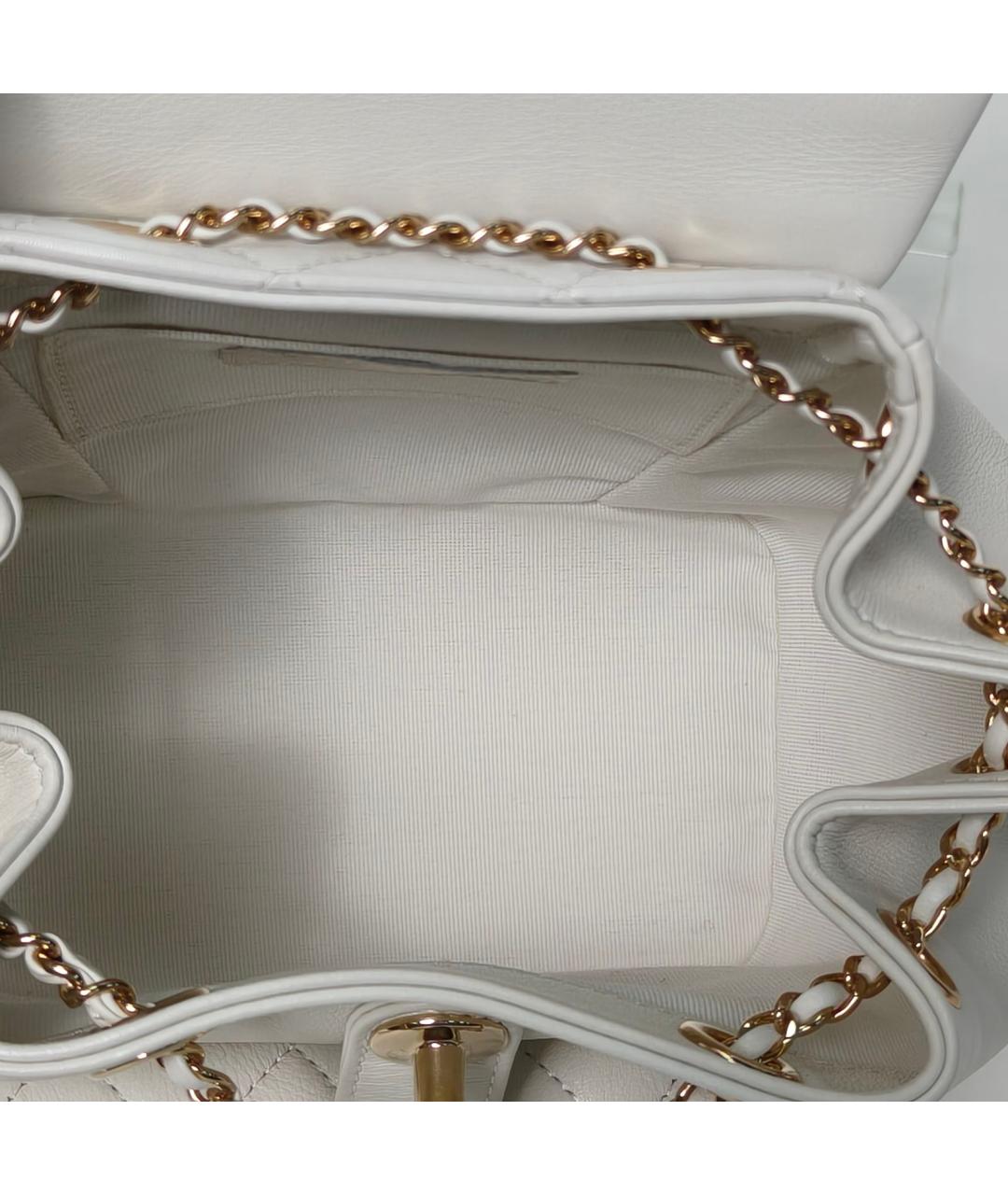 CHANEL Белый кожаный рюкзак, фото 8