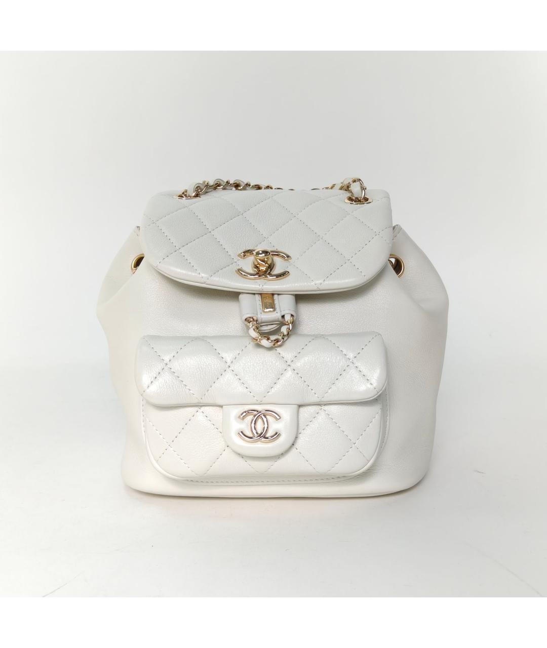 CHANEL Белый кожаный рюкзак, фото 2