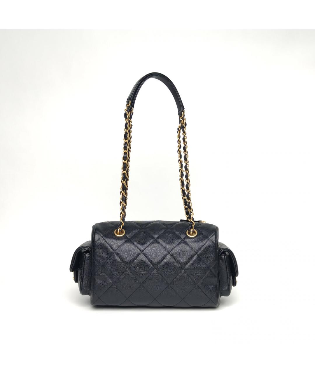 CHANEL Черная кожаная сумка через плечо, фото 4