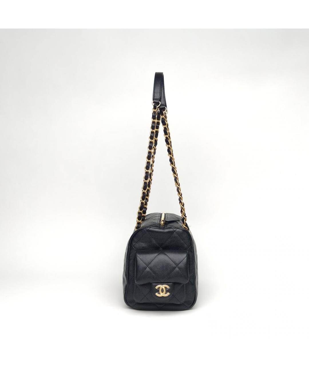 CHANEL Черная кожаная сумка через плечо, фото 5