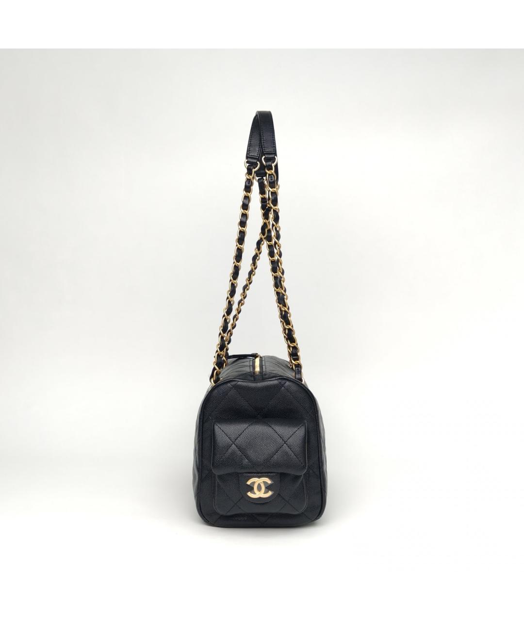 CHANEL Черная кожаная сумка через плечо, фото 3