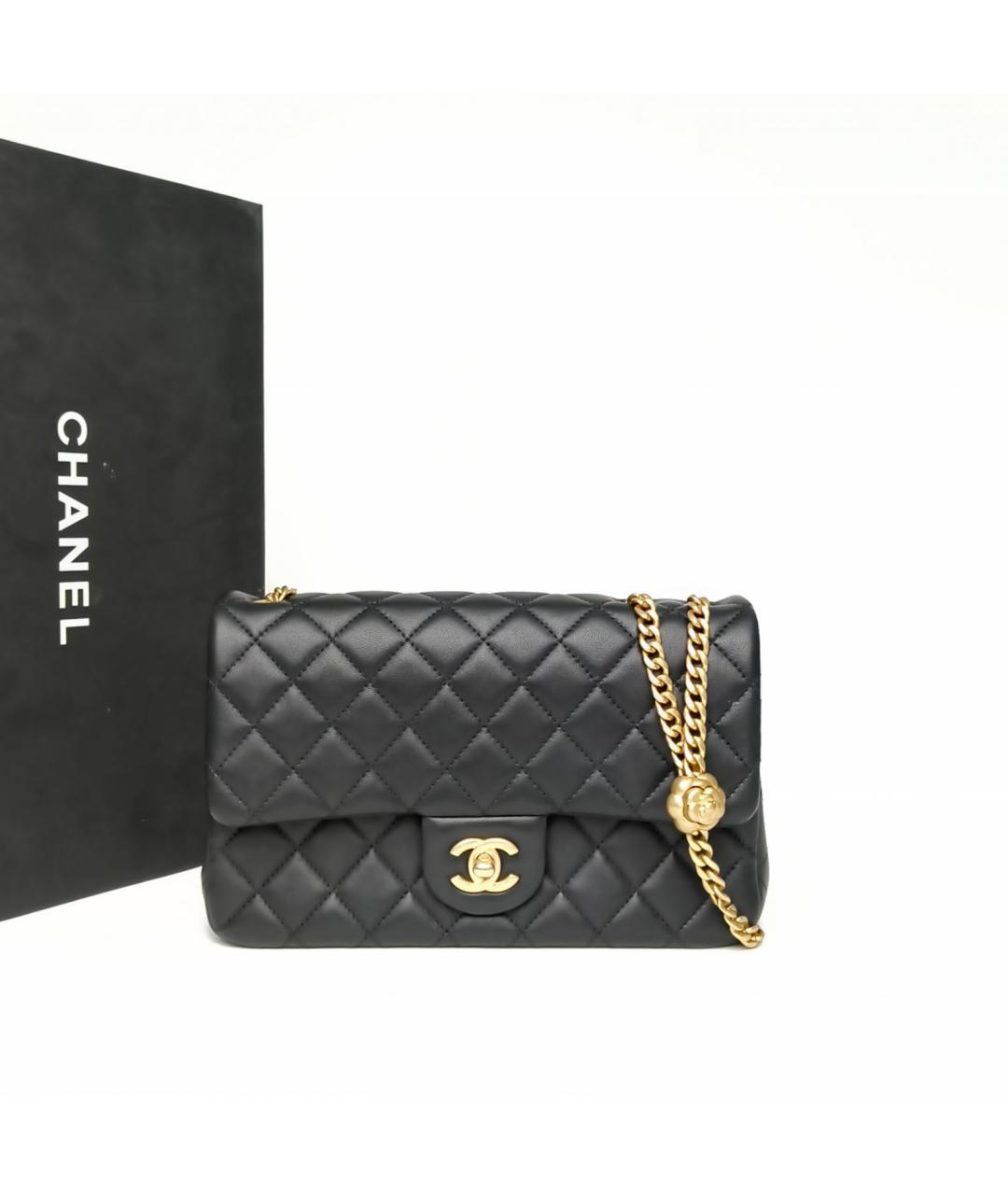 CHANEL Черная кожаная сумка через плечо, фото 9
