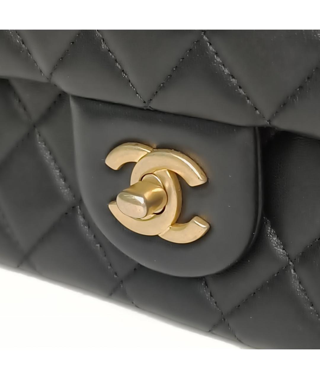 CHANEL Черная кожаная сумка через плечо, фото 8