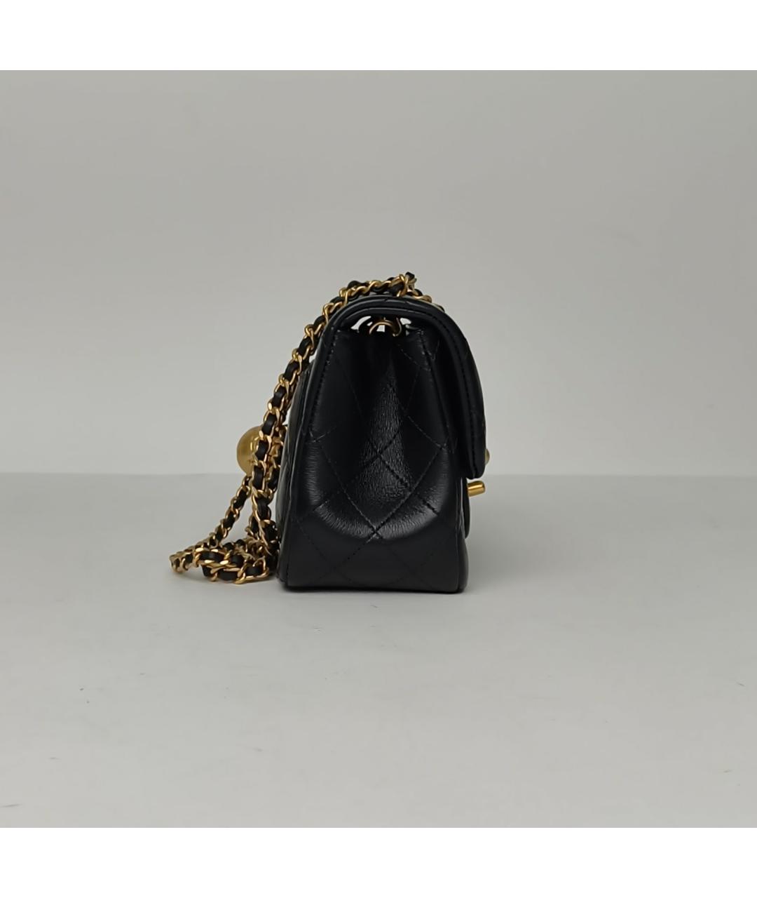 CHANEL Черная кожаная сумка через плечо, фото 3