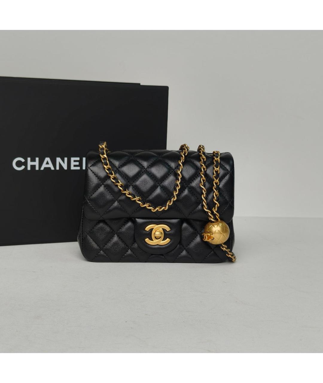 CHANEL Черная кожаная сумка через плечо, фото 9