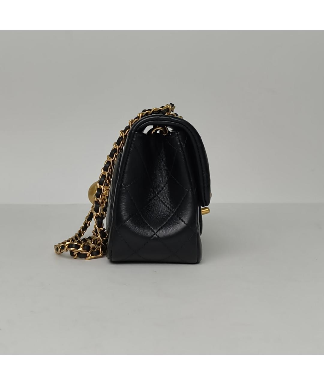CHANEL Черная кожаная сумка через плечо, фото 5