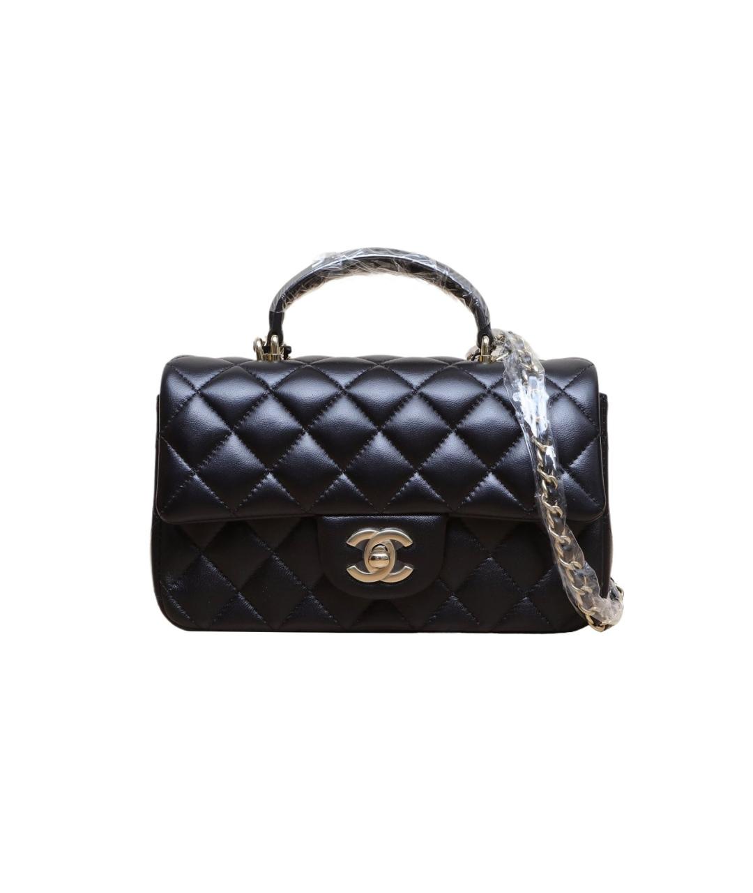 CHANEL Черная кожаная сумка через плечо, фото 1