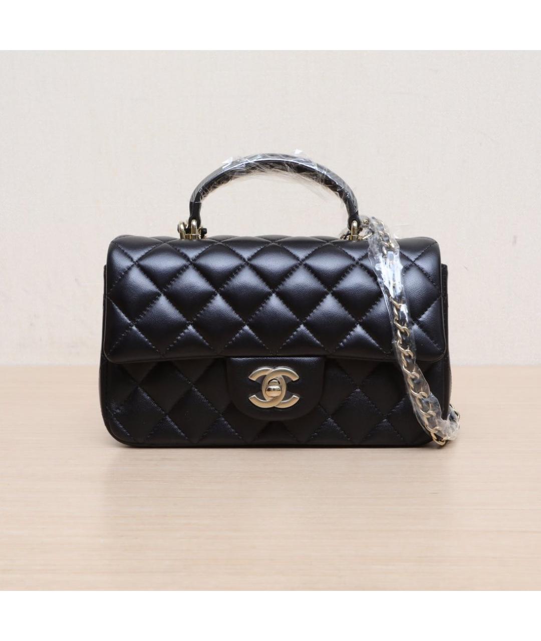 CHANEL Черная кожаная сумка через плечо, фото 3