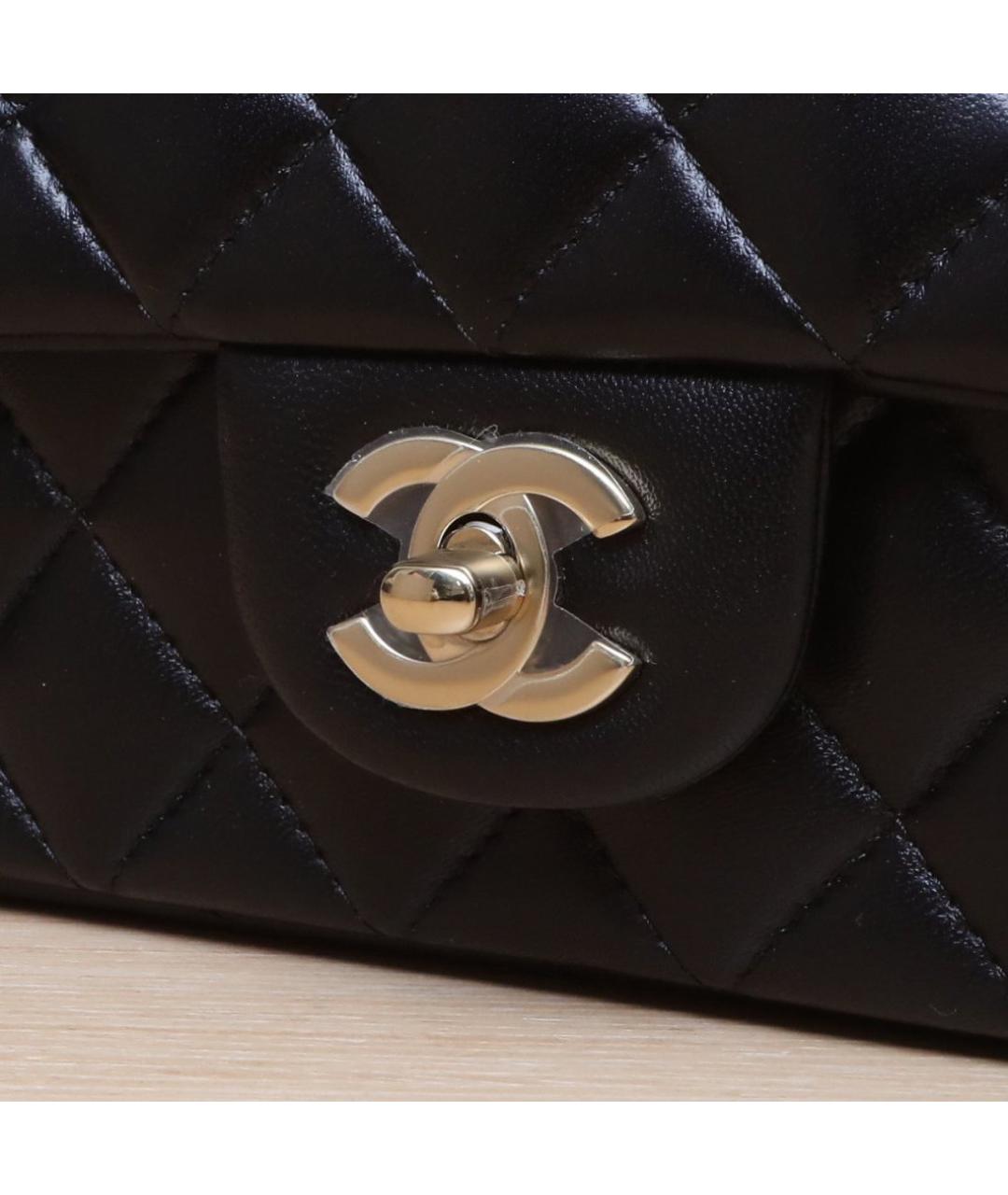 CHANEL Черная кожаная сумка через плечо, фото 8