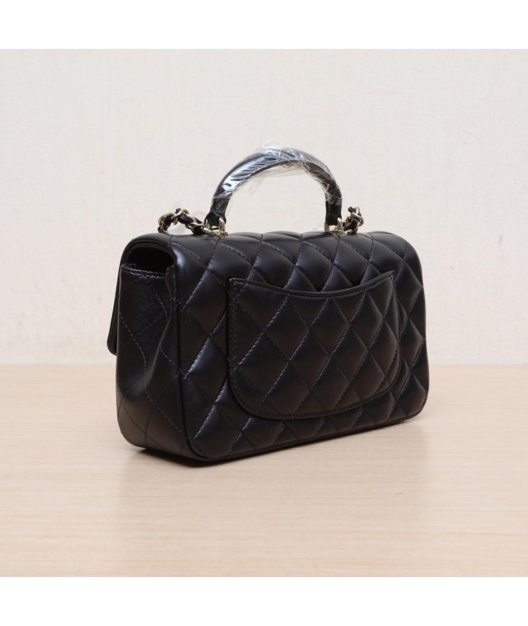 CHANEL Черная кожаная сумка через плечо, фото 6