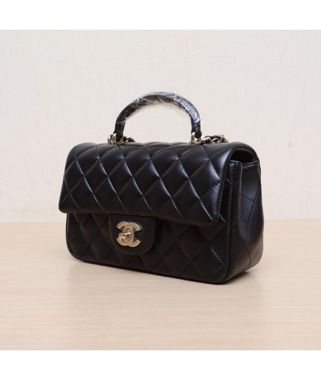 CHANEL Черная кожаная сумка через плечо, фото 4